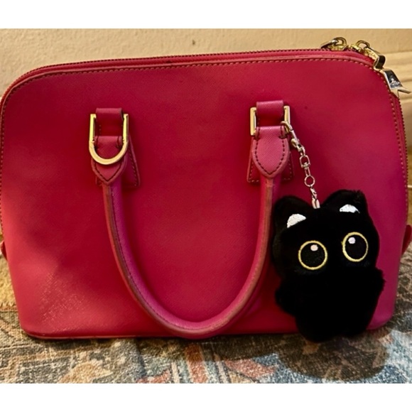 LAST 2❣️🐈‍⬛NEW Black Cat Bag Charm/ Keychain Plush Fuzzy Eyes Kawaii Cute Kitty - Picture 13 of 15